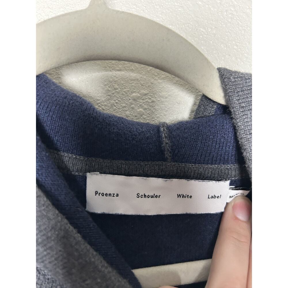 Proenza Schouler White Label Gray Cleo Oversized Hooded Sweatshirt Sz XS - Picture 5 of 6